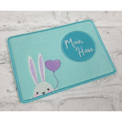 Stickdatei ITH - Mug Rug "Moin Hase"
